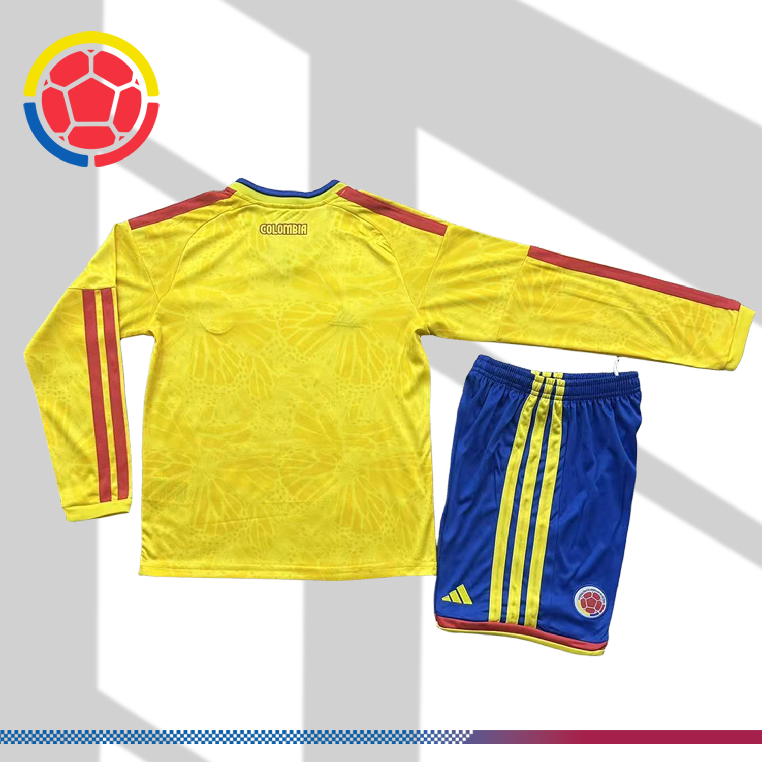 2026 Colombia Home long sleeves Football Shirt (Kids Kit socks)