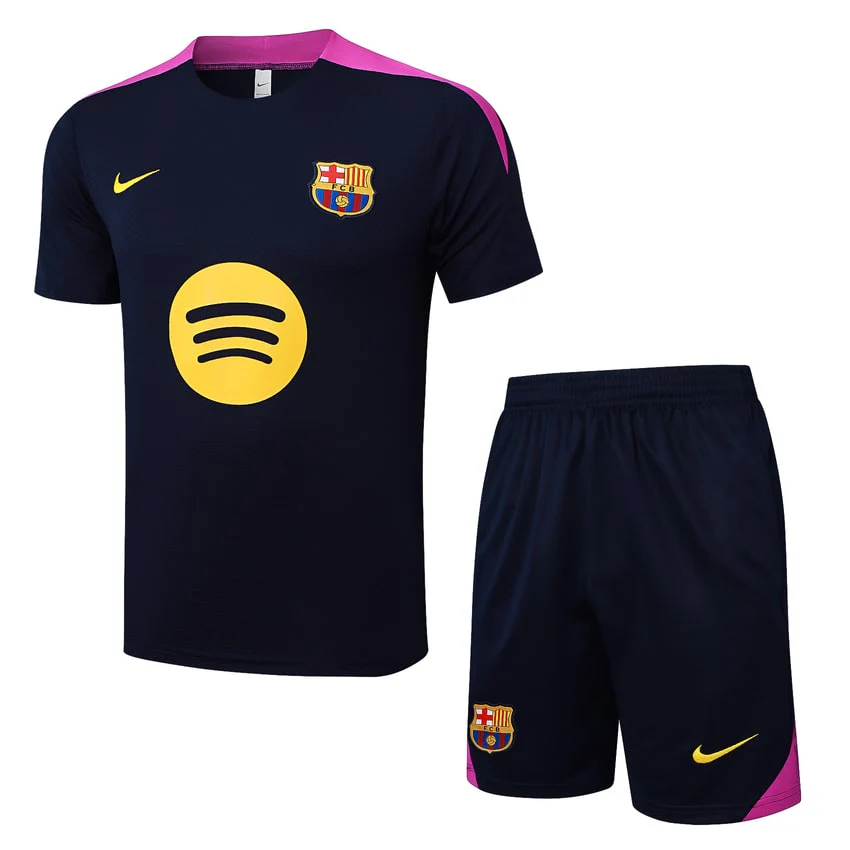 Barcelona Jersey Shorts Set Men 2025 2026 Black Pink