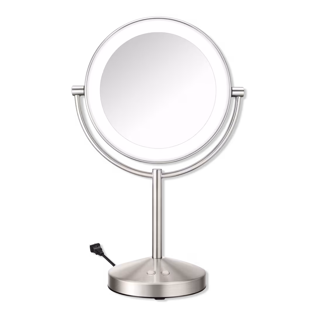 Conair  Reflections 1x/10x LED Lighted Mirror Satin Nickel