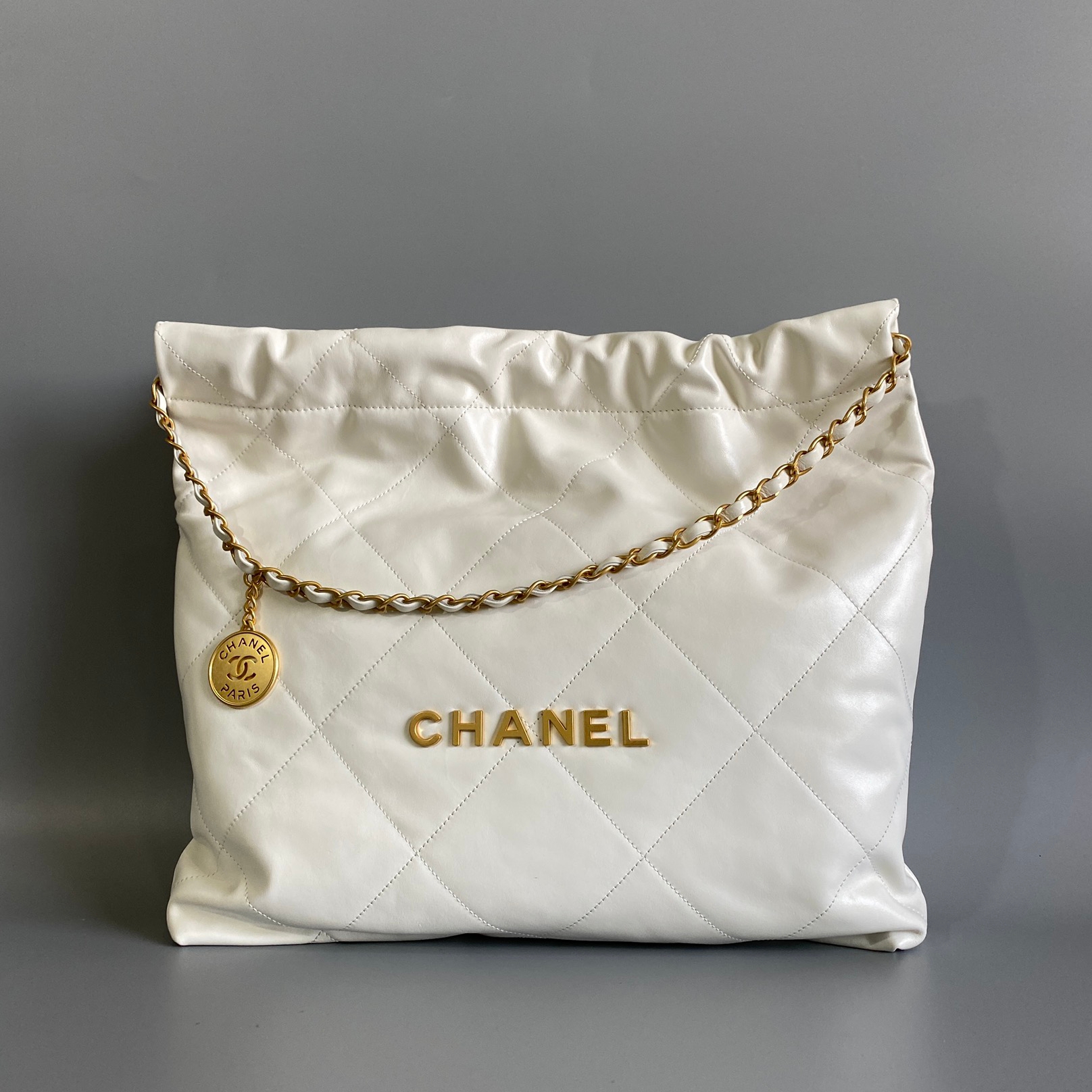Chanel 22 Handbag Shiny Calfskin & Gold-Tone Metal Bag