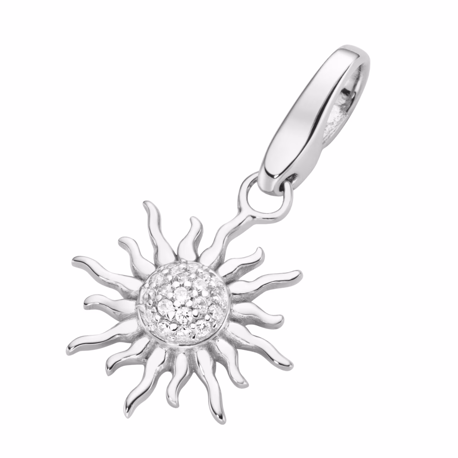 Charm Sonne mit Zirkonia, Silber 925