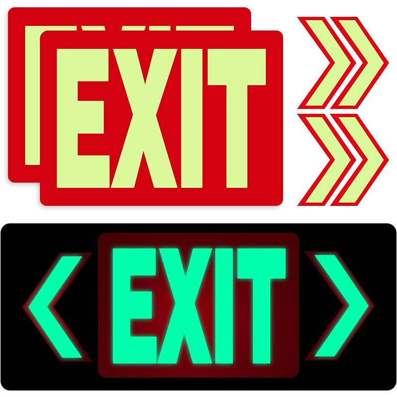 Cross-border emergency export sign luminous sticker, glow-in-the-dark vinyl sticker
