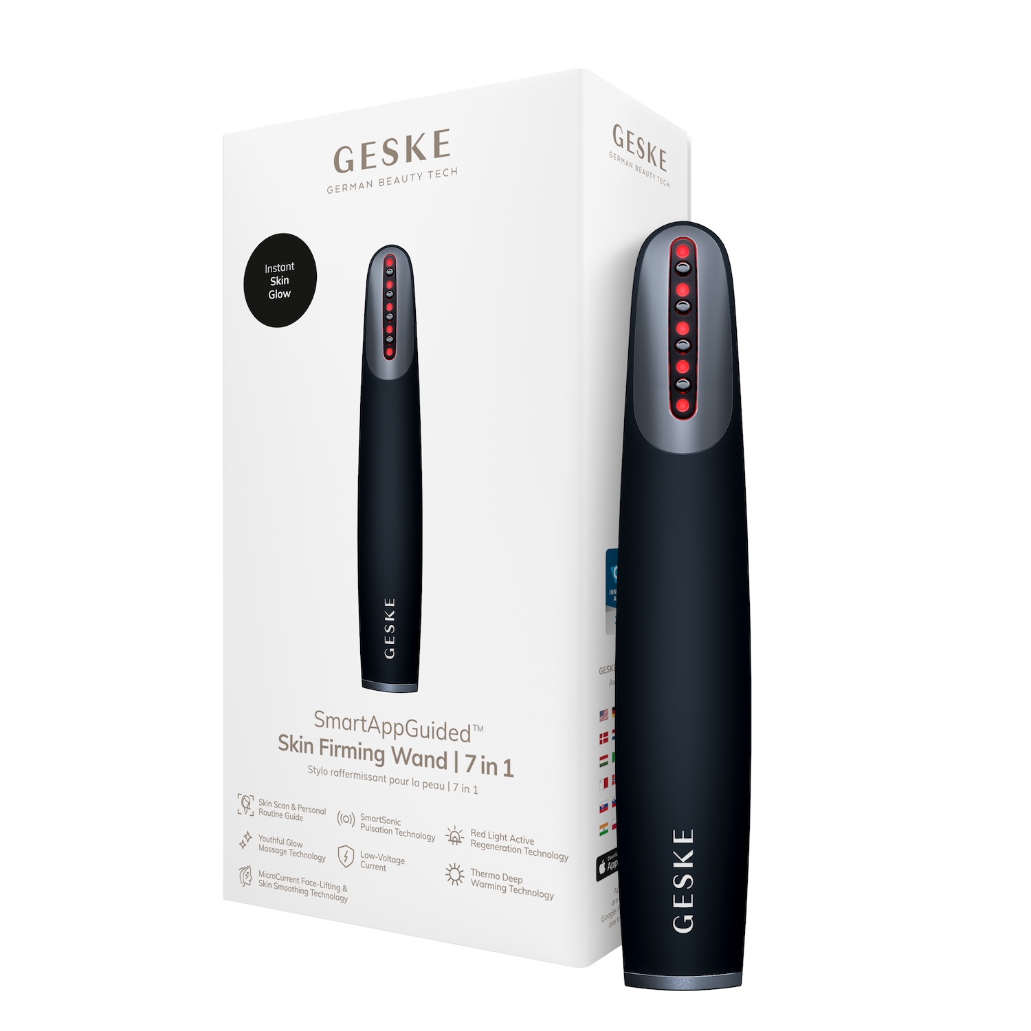 GESKE Skin Firming Wand | 7 in 1 | Anti-Aging | Mikrostrom Facelift
