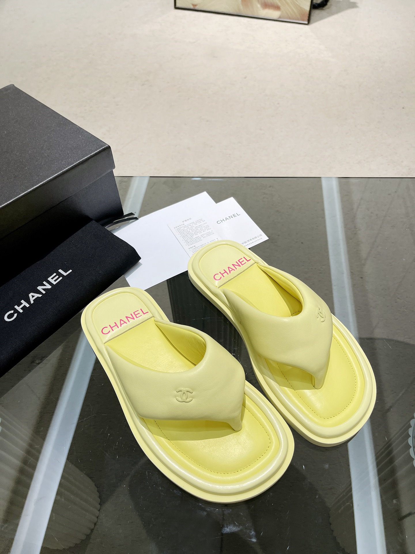 Chanel Padded T-Strap Pool Sandals