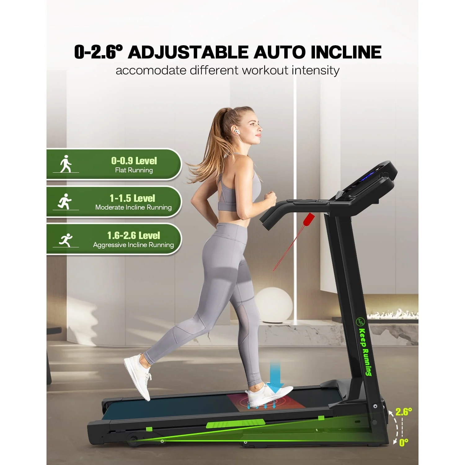 3.5HP 330 LBS Weight Foldable Electric Running Walking Machine with Bluetooth/APP for Home, Fitness Jogging Exercise, Easy Installation and Space Saver for Home Office Gym