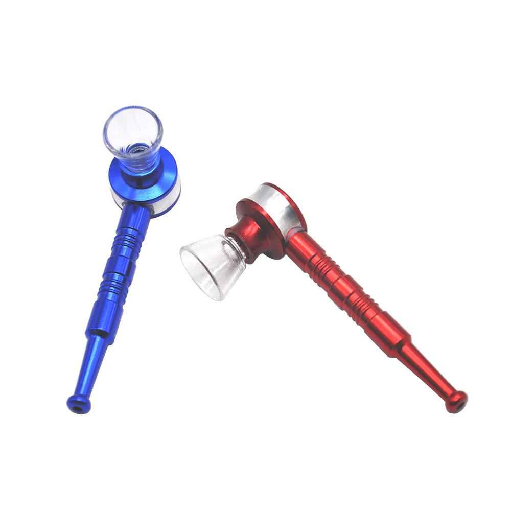 Thread Metal Pipe w/ Glass Weed Bowl