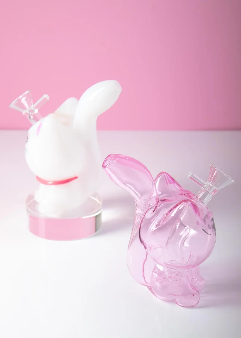 Cartoon cat water pipe white pink design