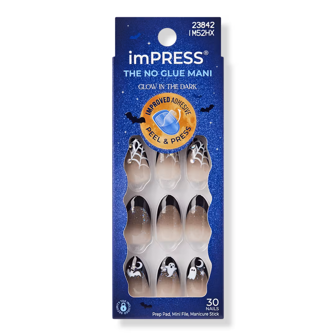 Kiss  Impress Design Medium Almond Press On Nails, Boo Proof