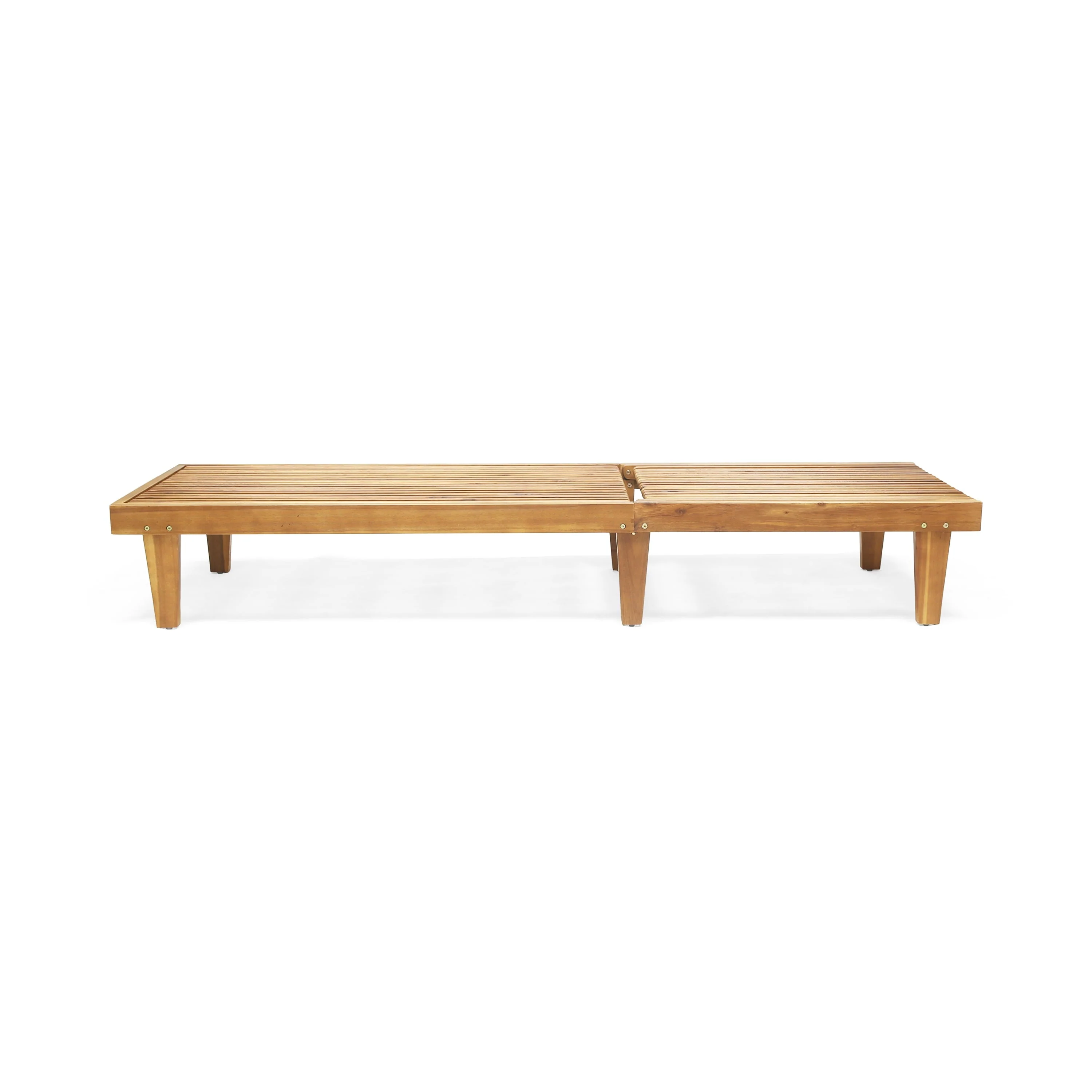 Maddison Outdoor Wooden Chaise Lounge, Teak Finish