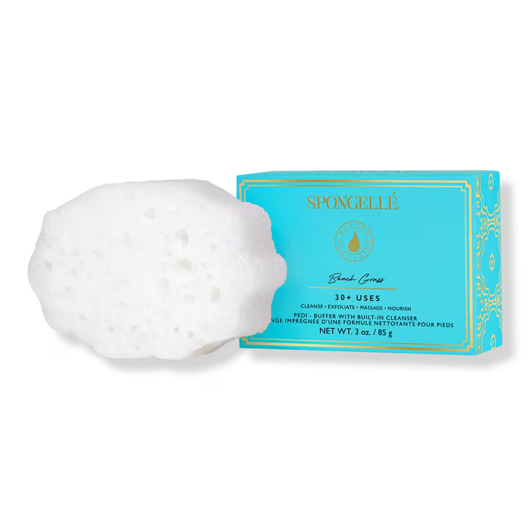 SPONGELLE  Beach Grass Pedi Buffer | Exfoliating Foot Scrub & Cleanser
