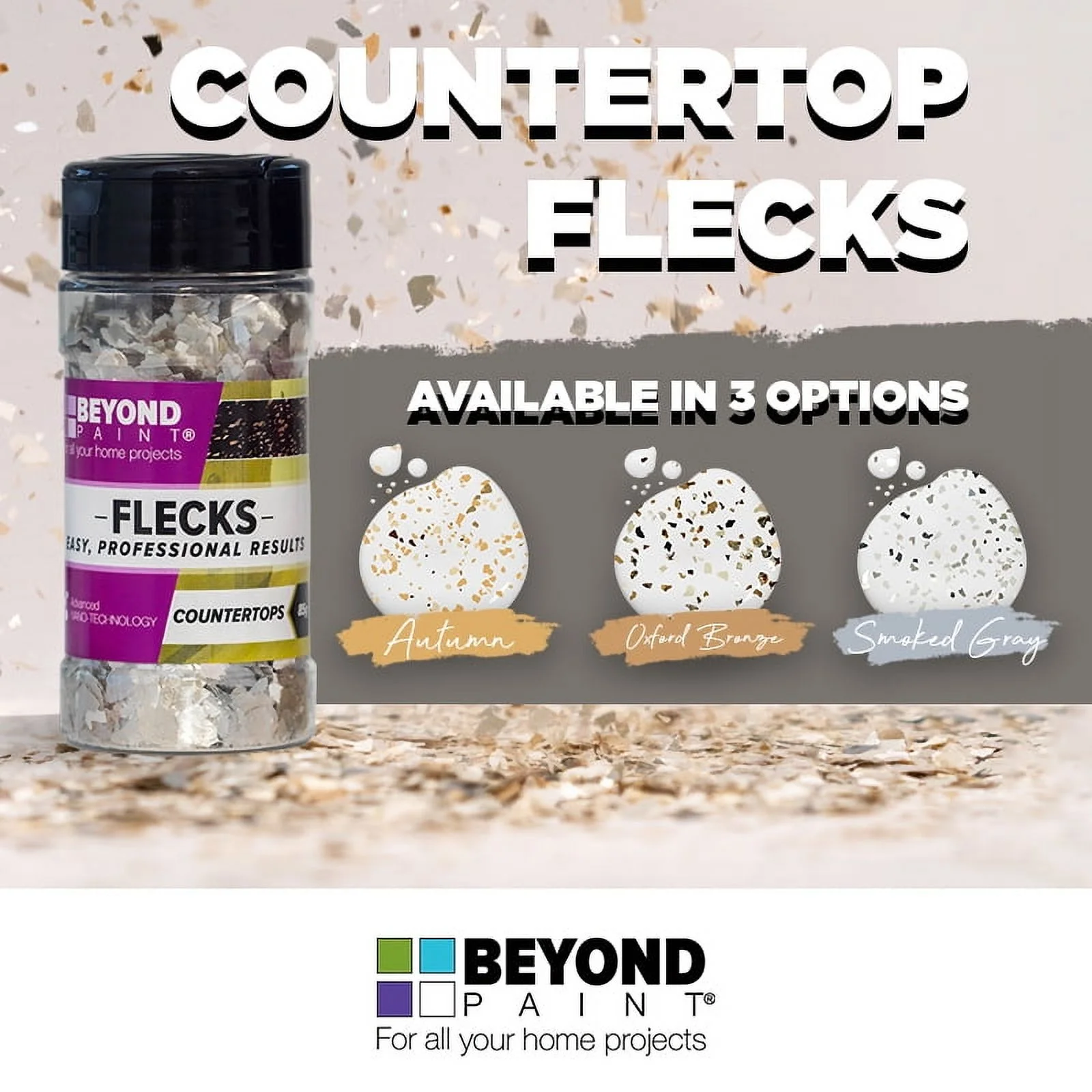 Beyond Paint Countertop Makeover Kit with Paint, Sealer, Flecks and Tools for Countertops, Bright White