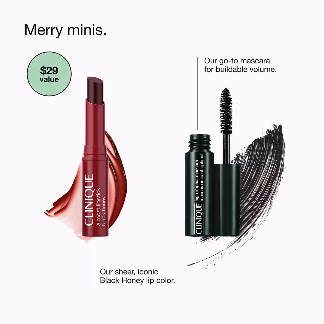 Clinique  2 Piece Merry Minis: Bestselling Mascara and Black Honey Lipstick Gift Set