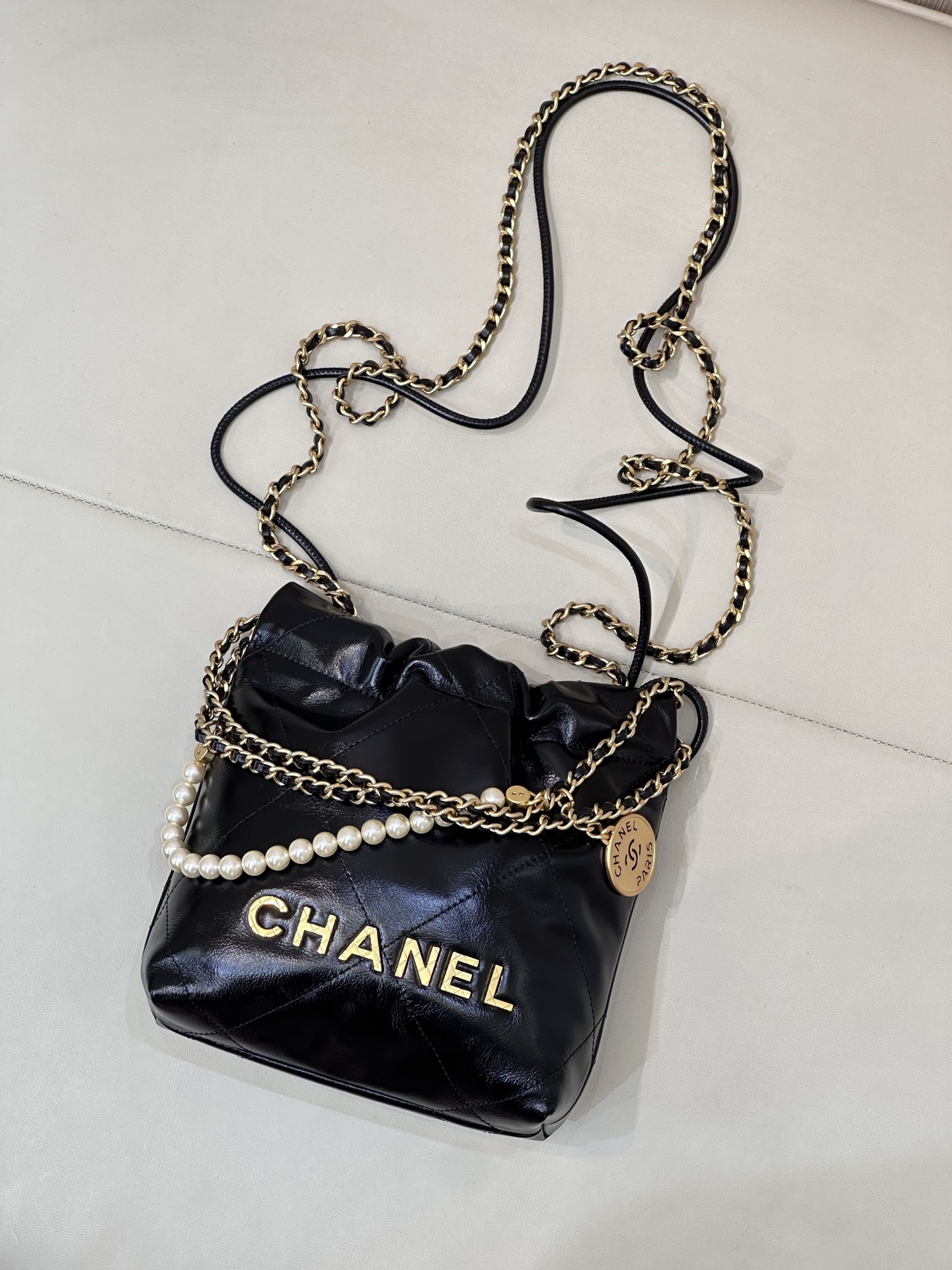 Chanel Black Crumpled 22 Mini Bag