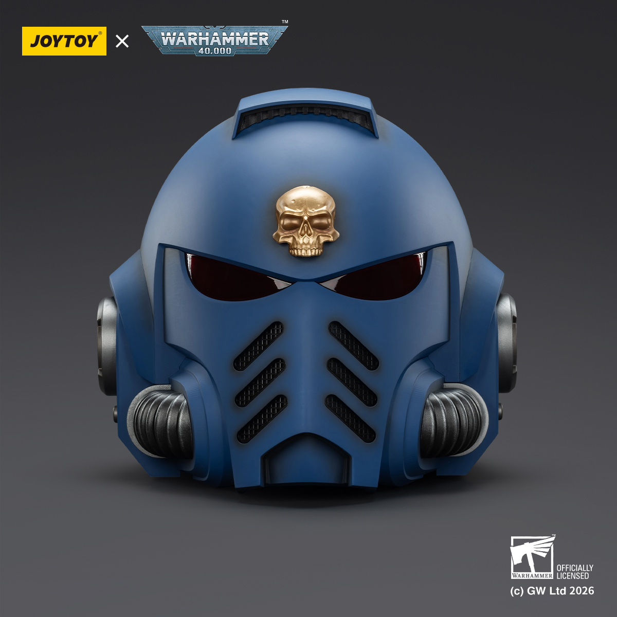 JOYTOY Warhammer 40k 1: 1 Ultramarines Captain MkX Helmet & Display Stand - JOYTOY WORLD