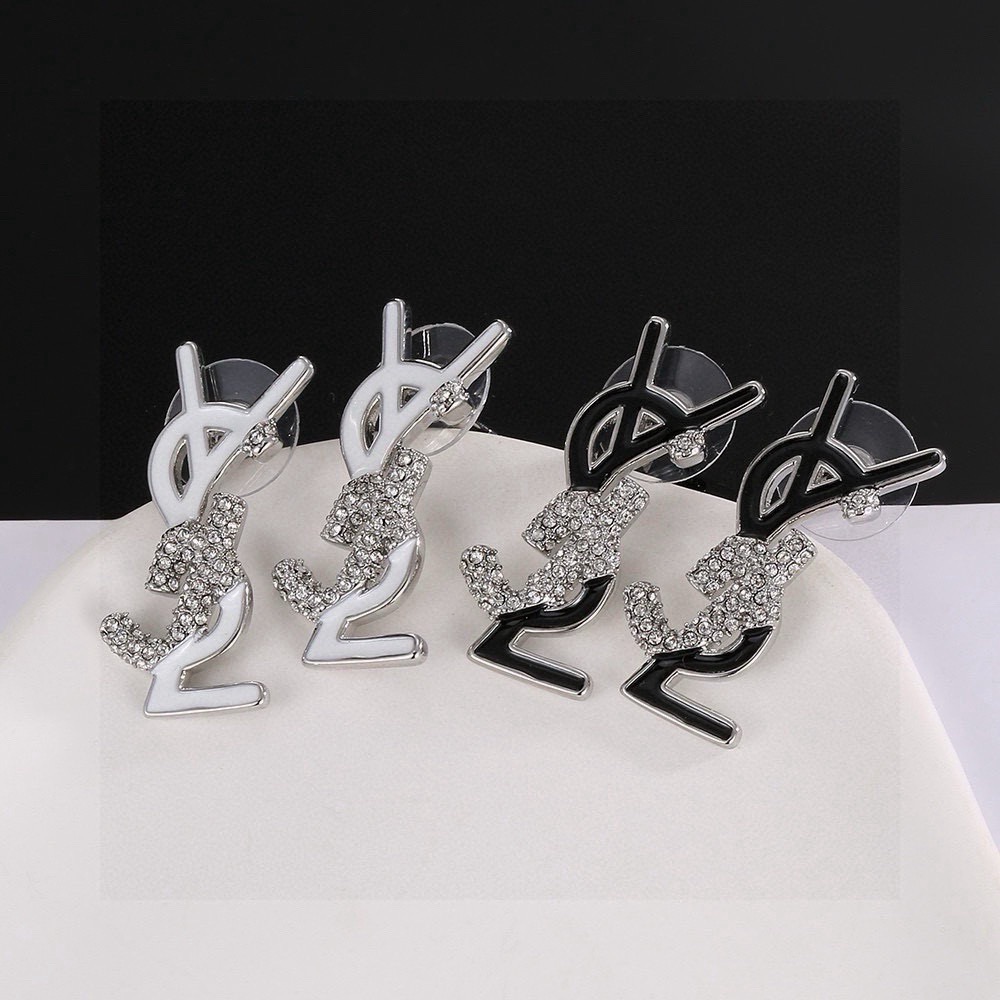 YSL Cassandre Stud Rhinestone Earrings