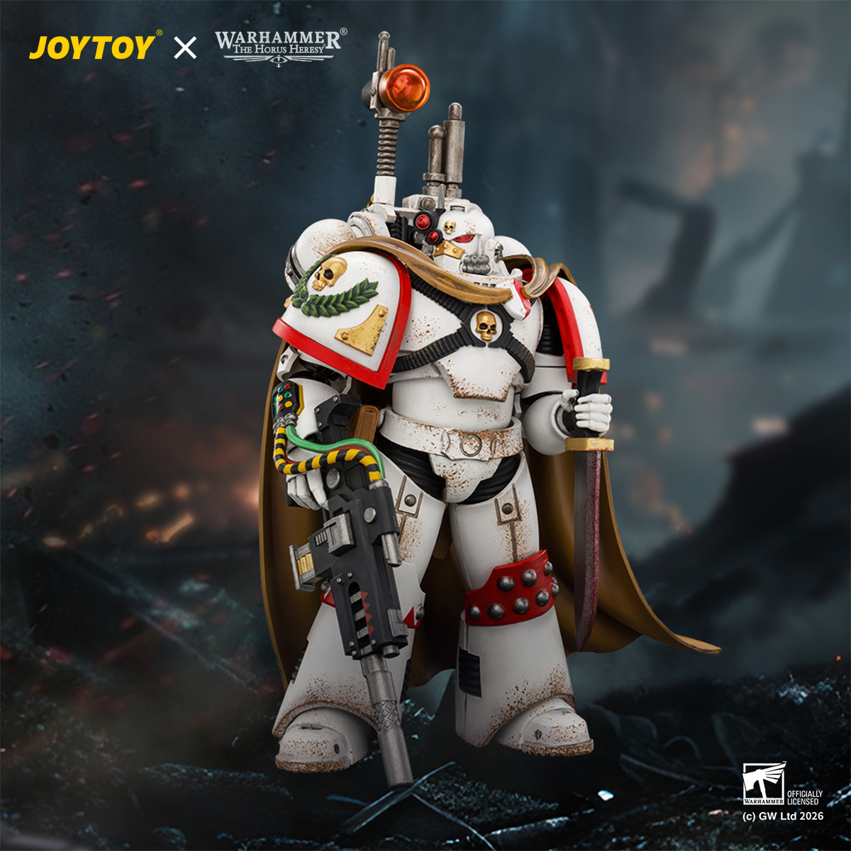 JOYTOY JT04926 Warhammer 40k 1:18 White Scars Legion Vigilator with Nemesis rifle and Bolt Pistol - JOYTOY WORLD