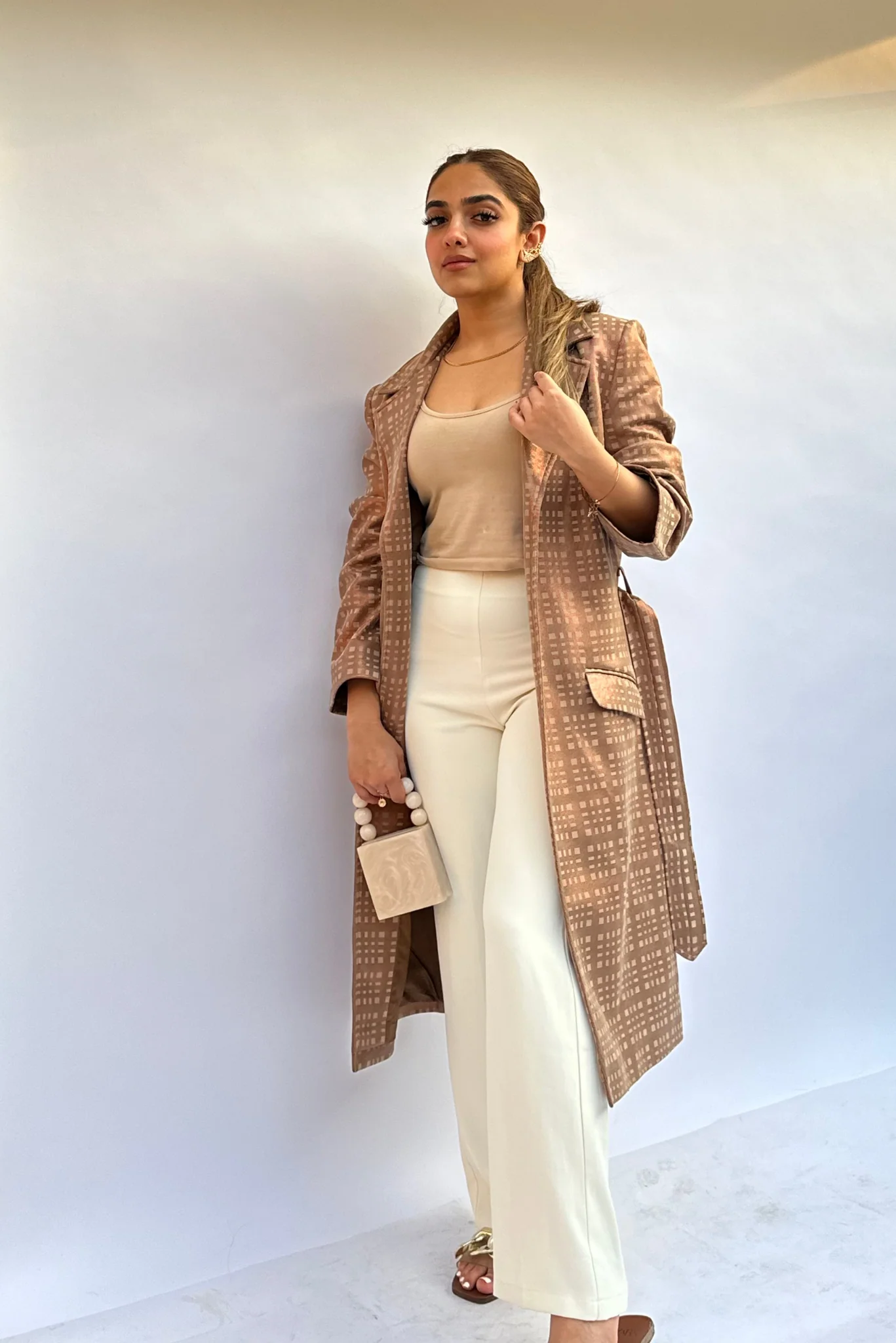 Caramel Suede Trench Coat