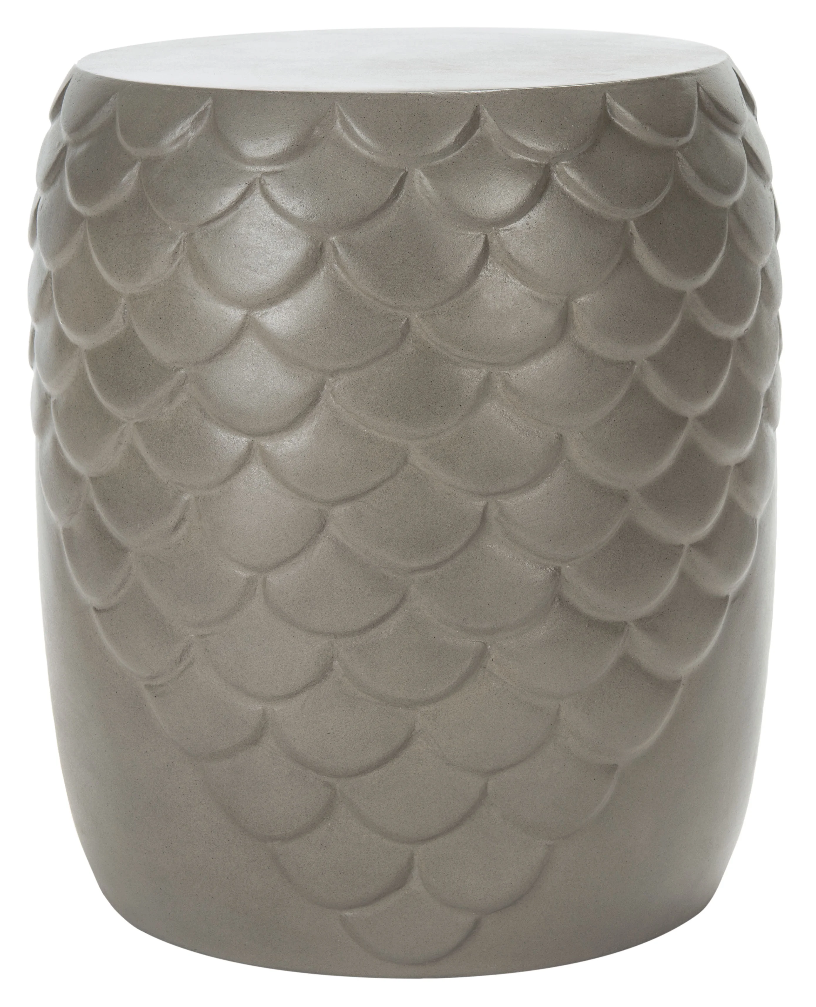 SAFAVIEH Julyvia Outdoor Patio Concrete Accent Stool, Dark Grey