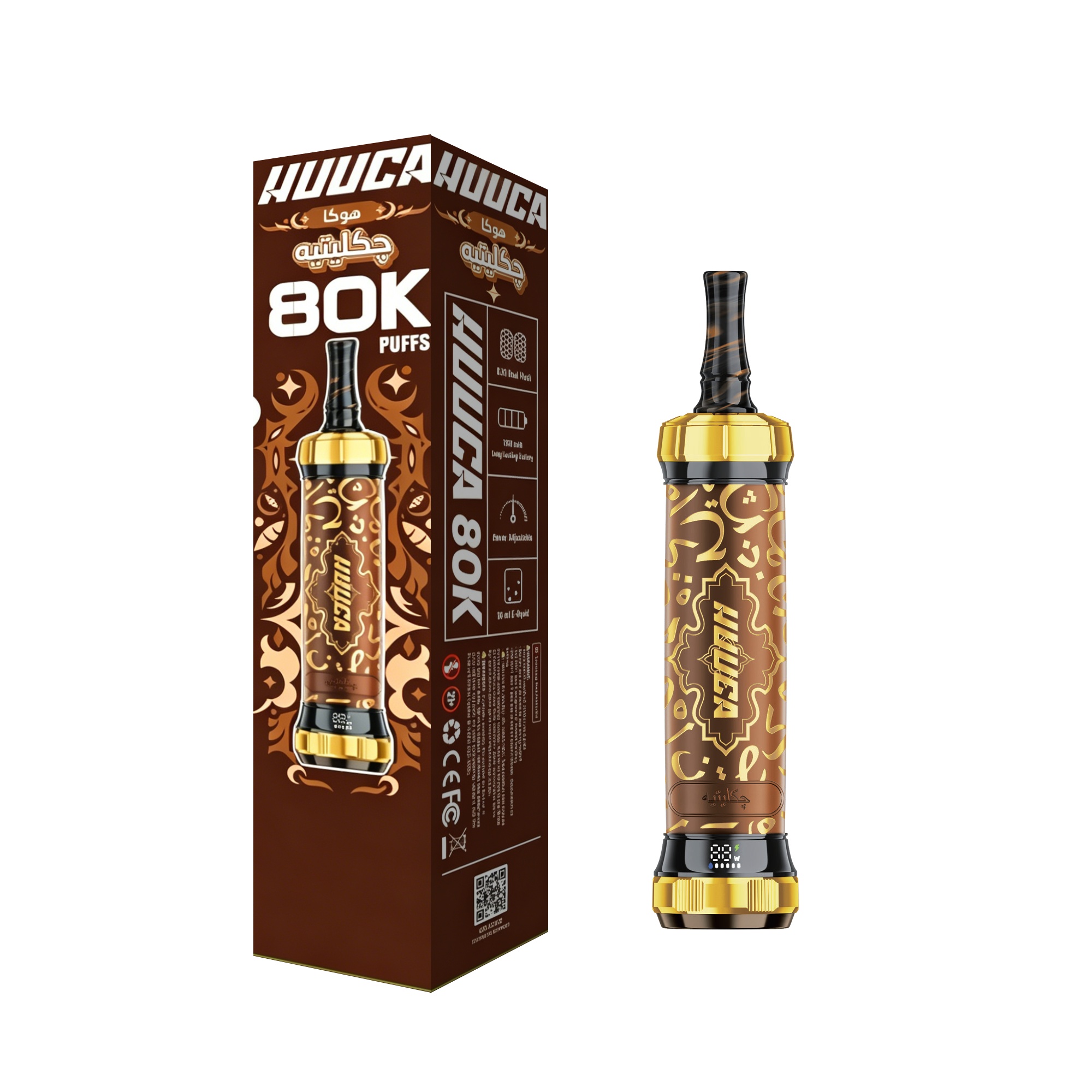 HUUCA 80K Puffs 3mg Rechargeable DTL Hookah Pen
