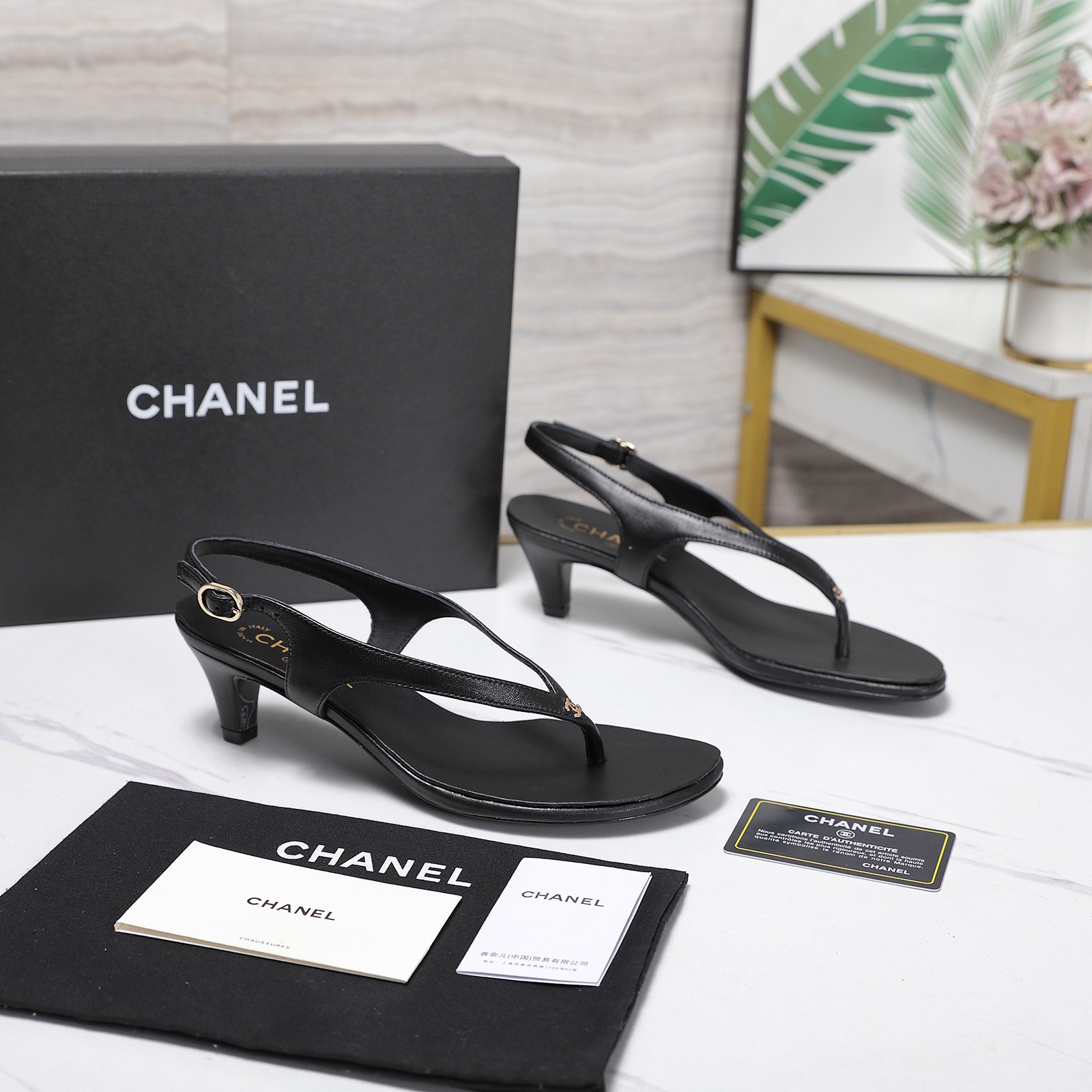Chanel Thong Heeled Sandals
