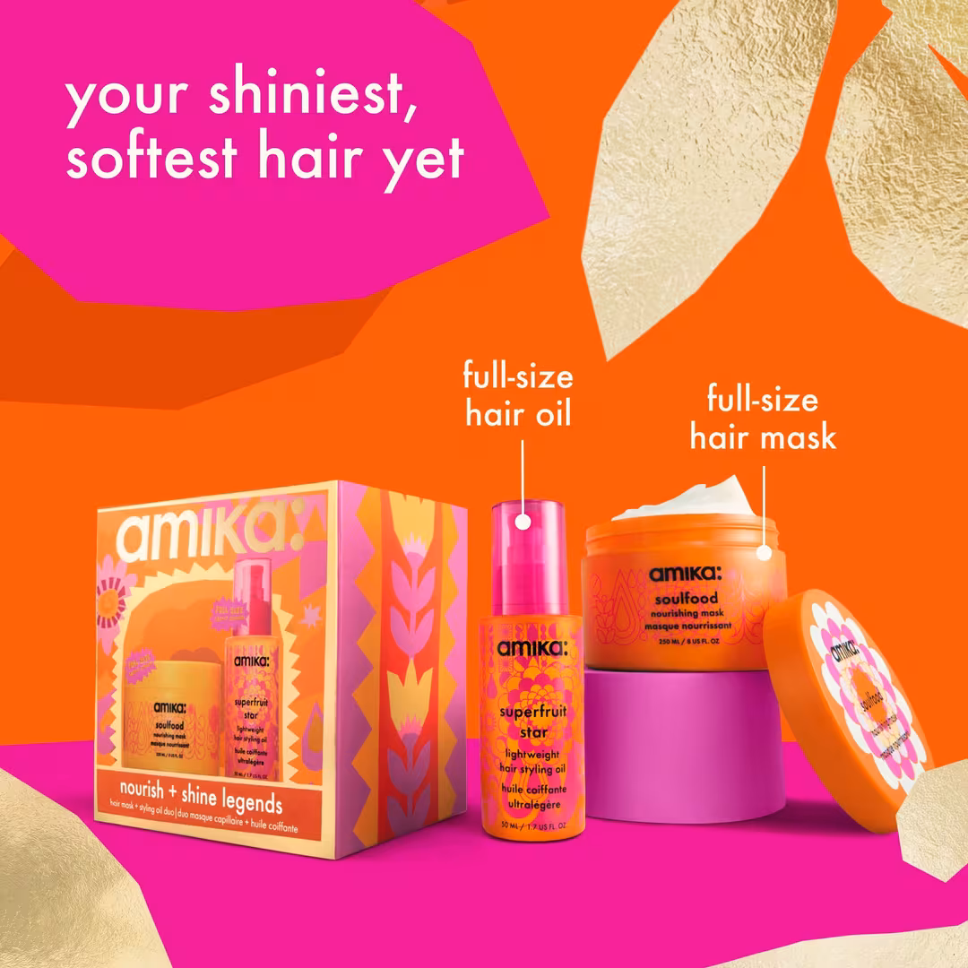 amika  Nourish + Shine Legends Mask and Hair Oil Set