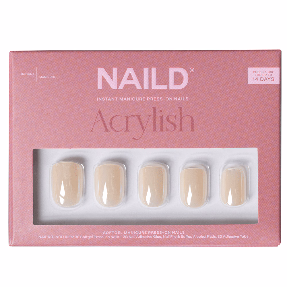 Glazed Pearl Short Softgel Press On Nails