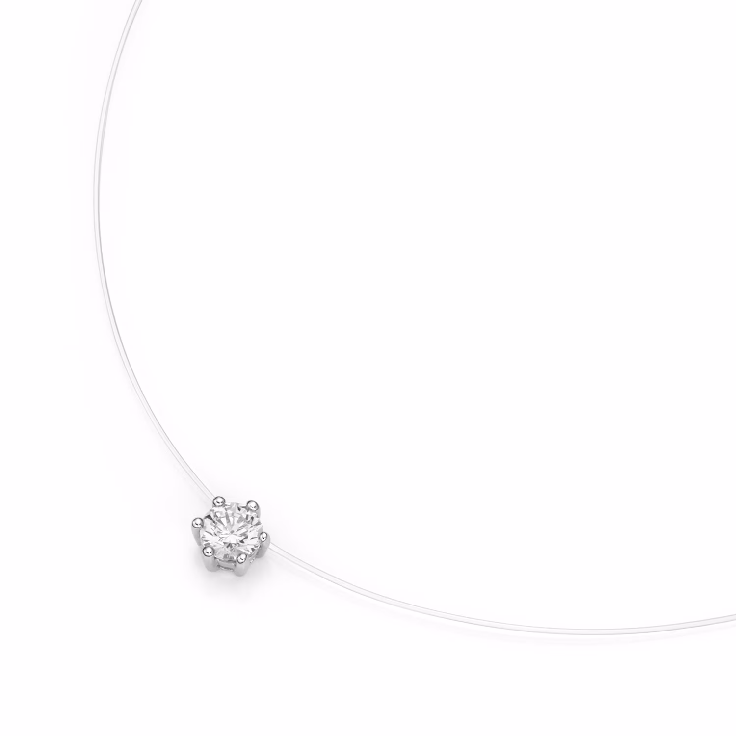 Collier schwebender Stein, Zirkonia, Silber 925