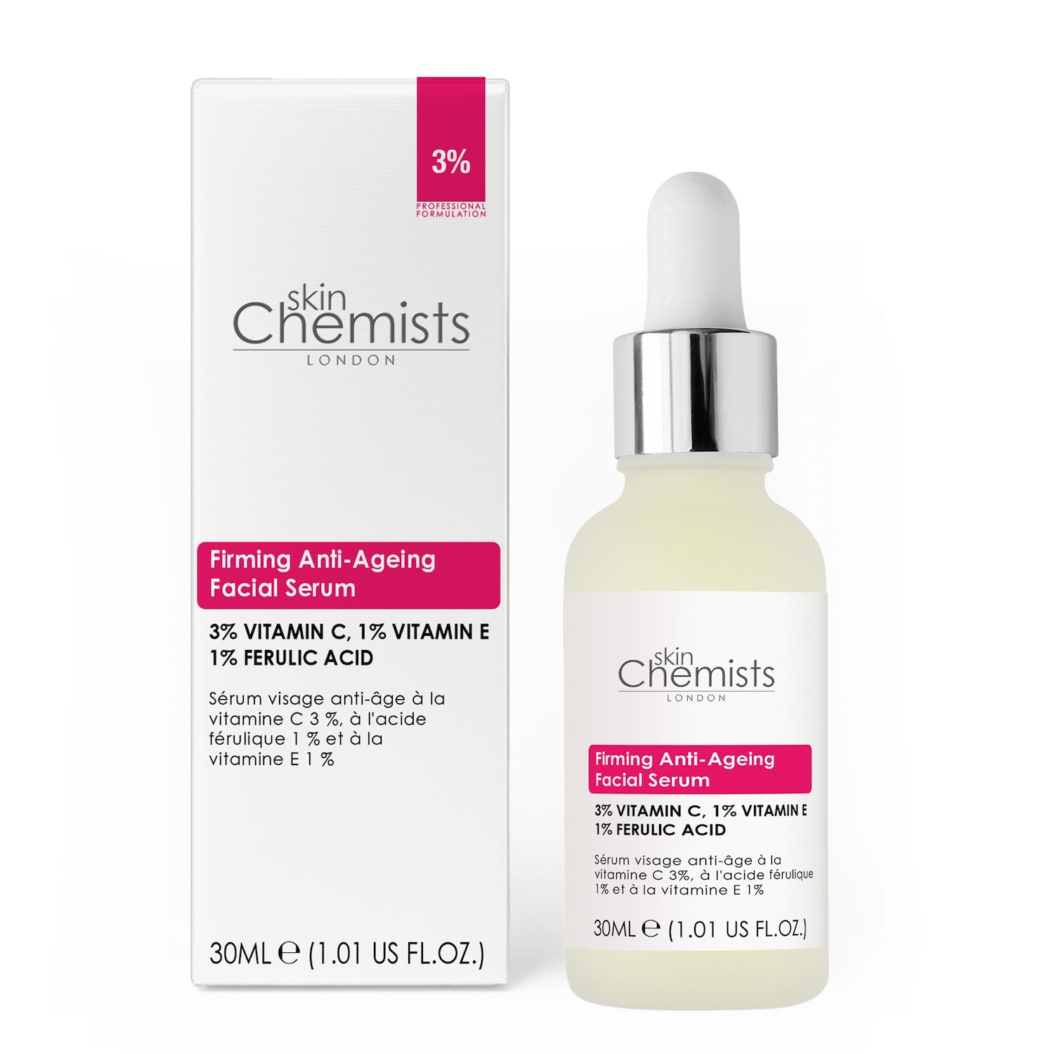 Anti-Aging Gesichtsserum mit 3% Vitamin C, 1% Ferulasäure & 1% Vitamin E