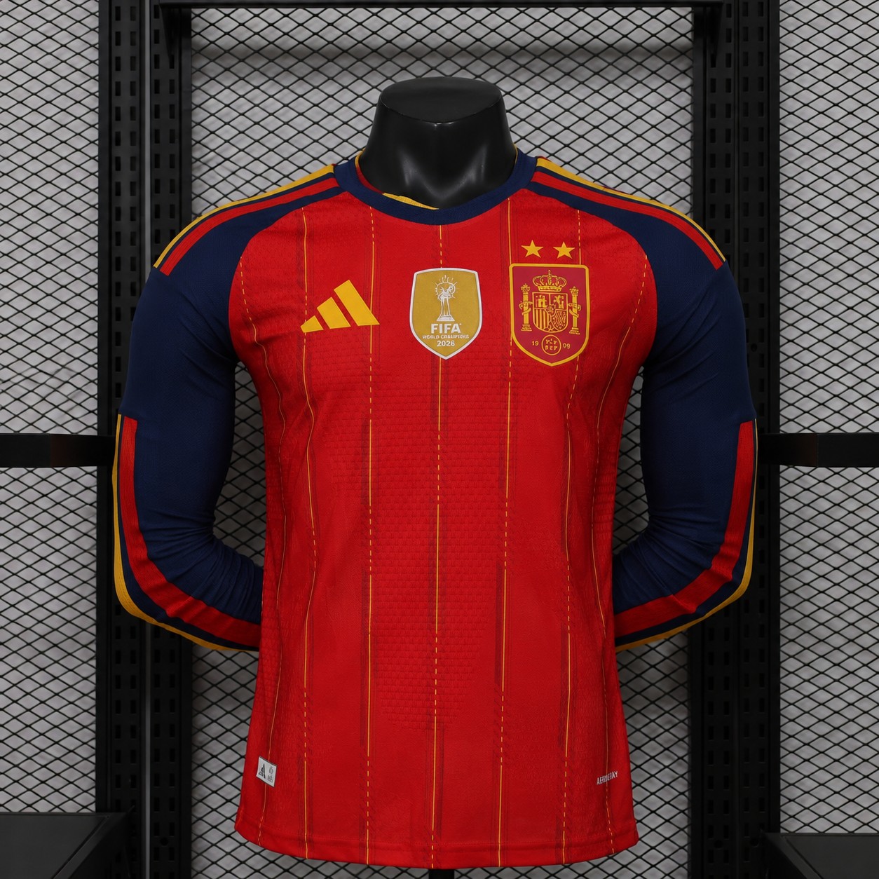 Spain Home Long Sleeves Jersey Player Version World Cup 2026 (Two stars)