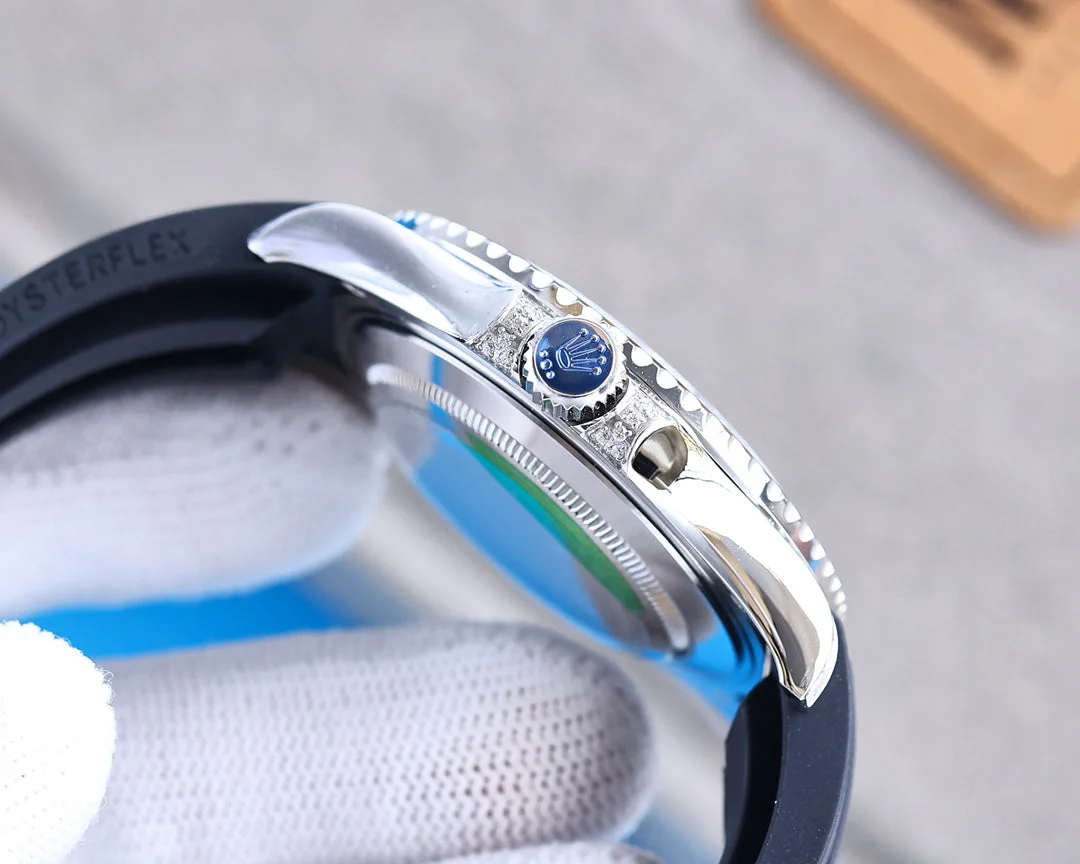 Rolex Watch YACHT MASTER 42 CUSTOM DIAMOND BEZEL BLACK DIAL Watch
