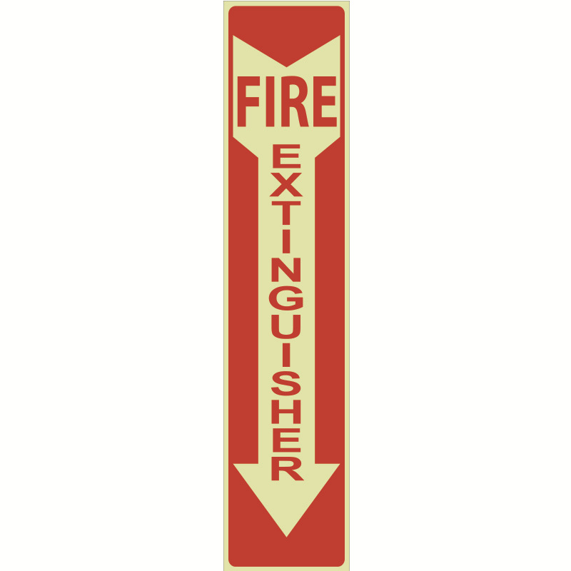 Fire extinguisher label, fire safety luminous wall sticker, self-luminous safety warning tape with adhesive backing