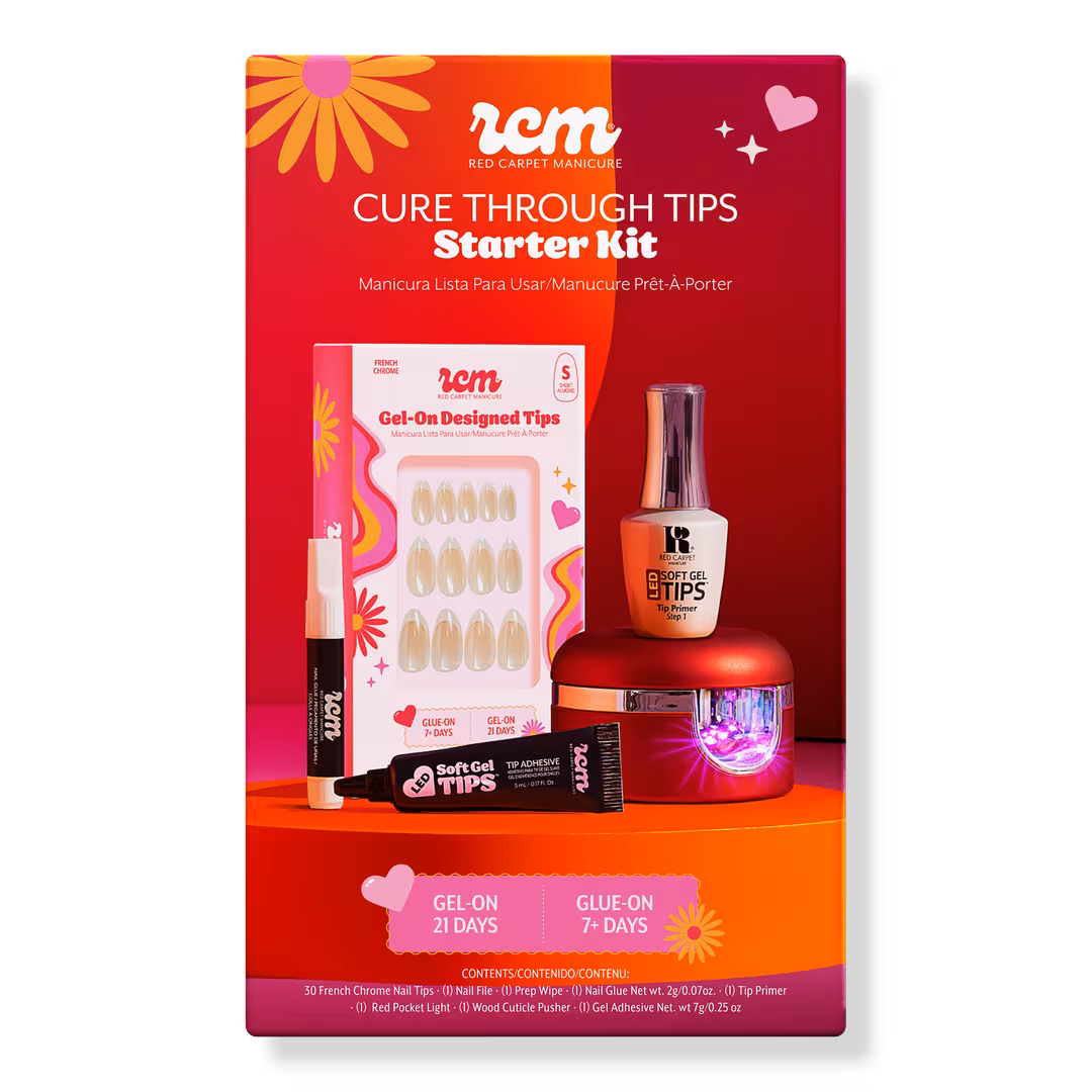 Red Carpet Manicure  Gel-On Cure Through Designed Nail Art Tips Starter Kit