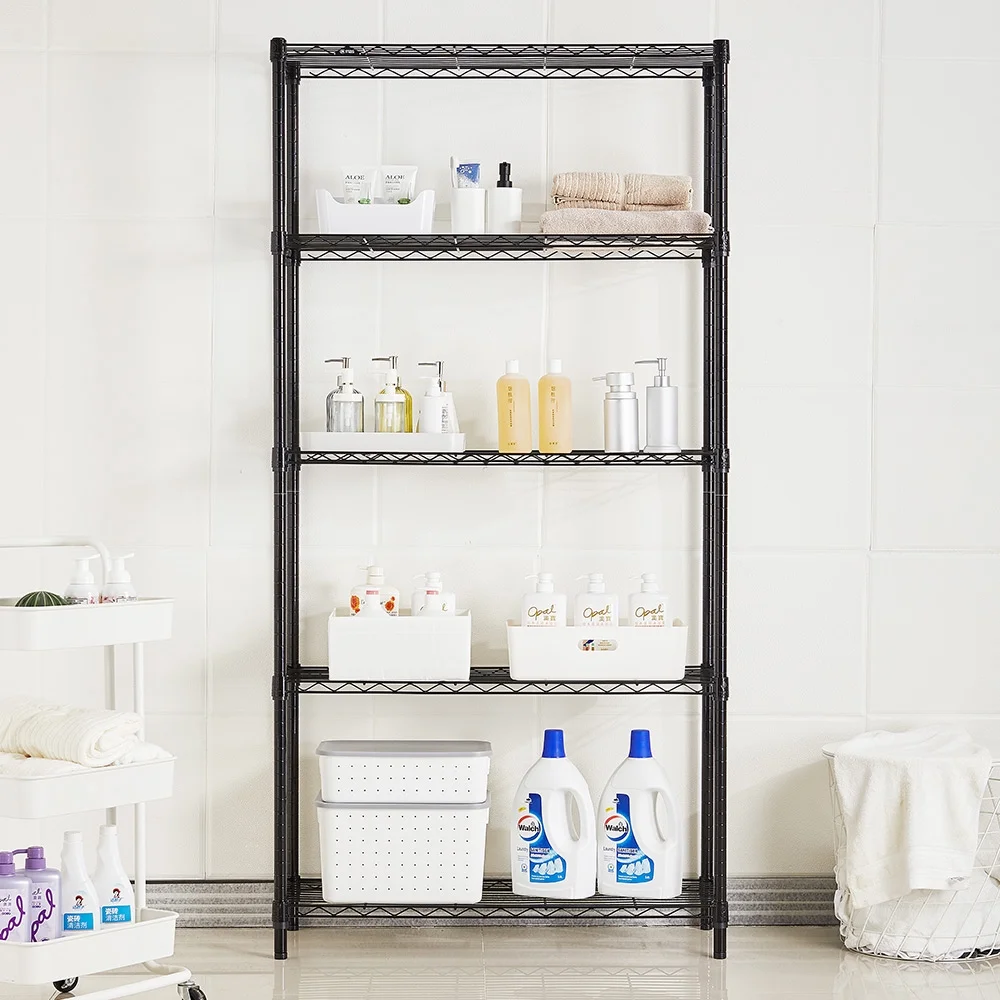 5 tier black coating shelving unit 14x36x72in