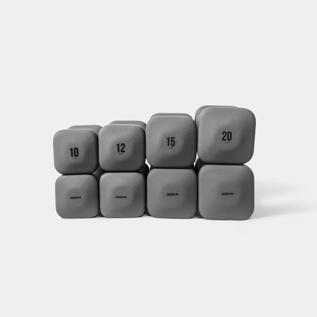 WeGym  SafeGrip Dumbbells Full Set with Light Rack