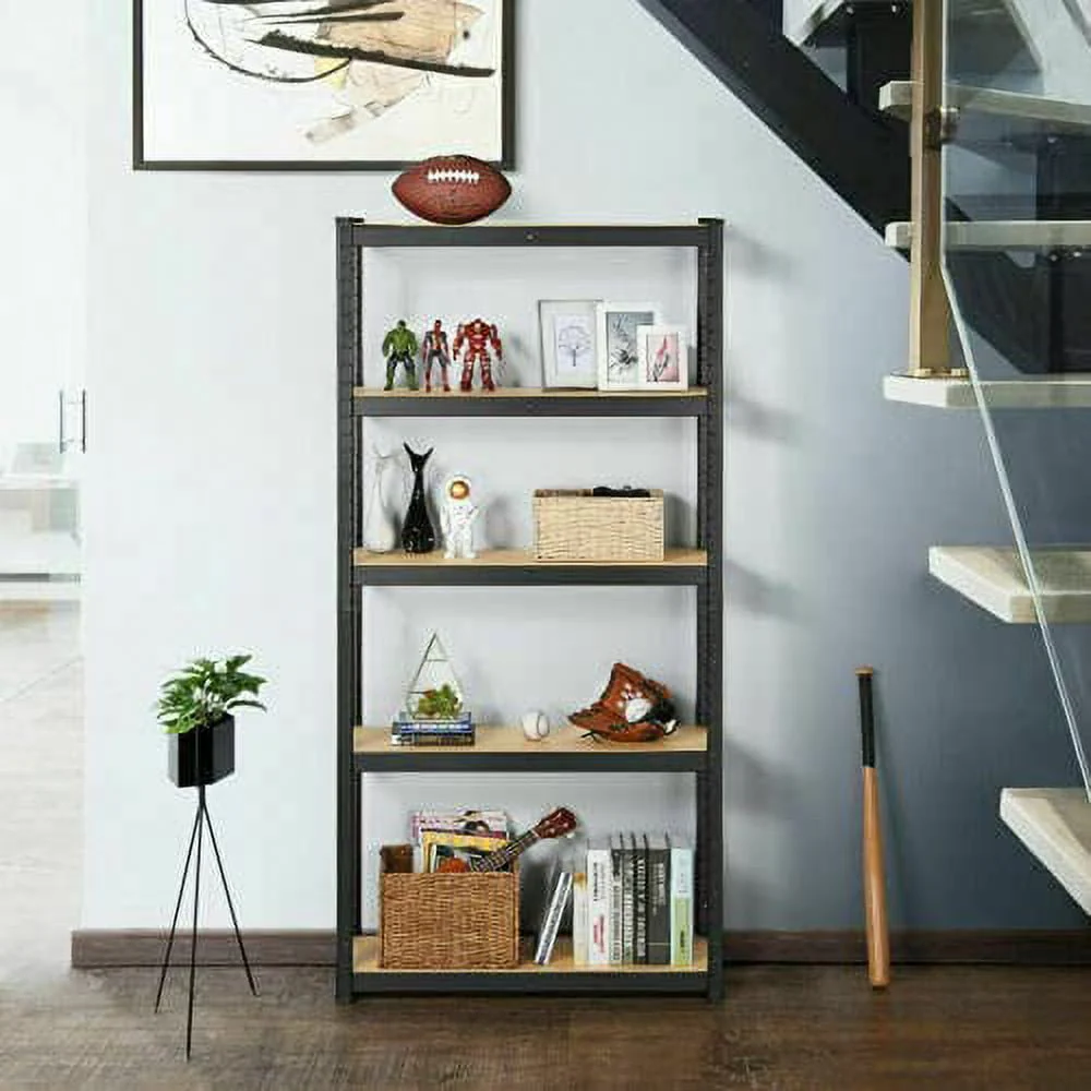Bowoshen 70" x 35" x 16" Garage Shelving Unit, 5-Tier Shelves Boltless Adjustable Metal Shelf Racking Shed Storage, Larger Black,875KG Capacity
