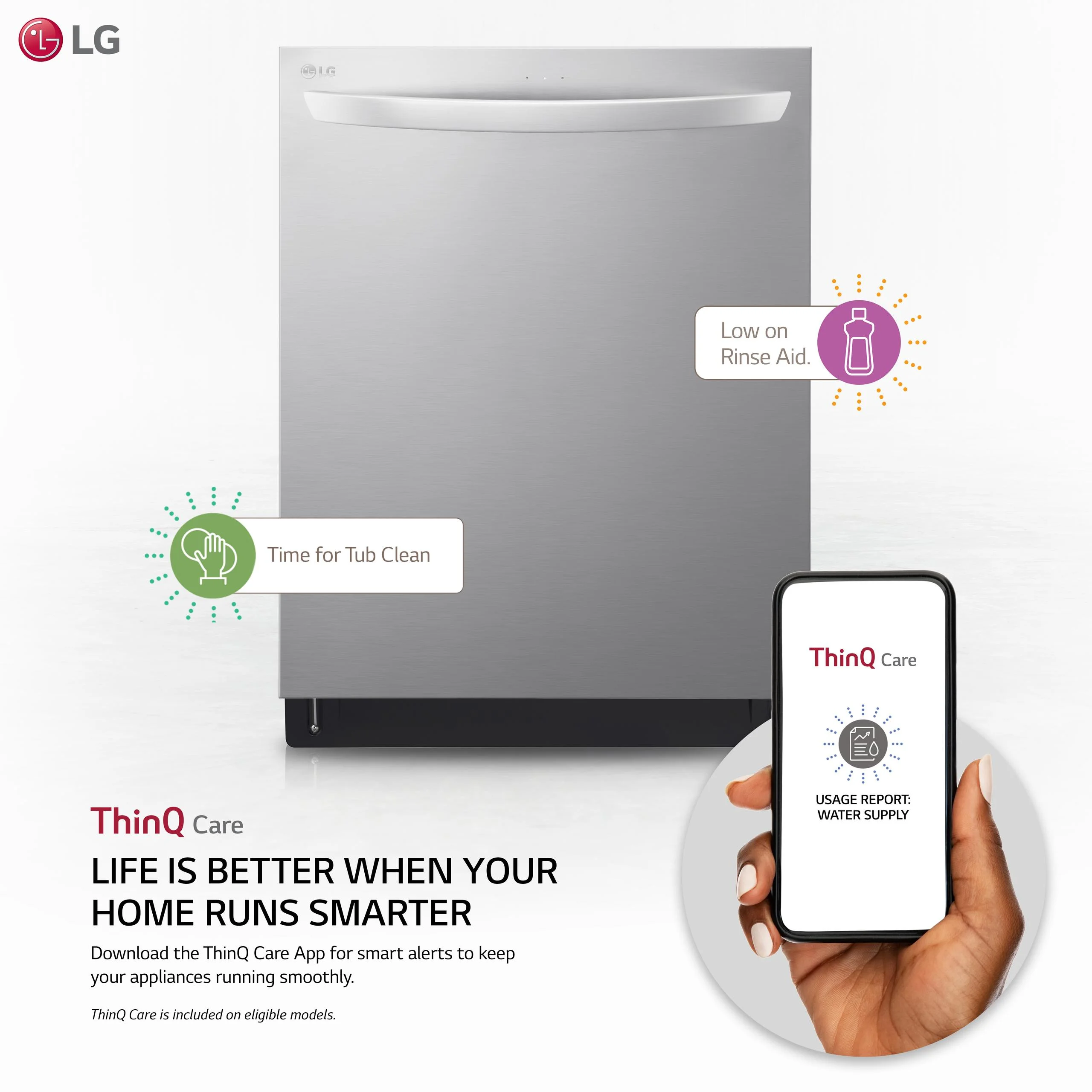 LG LDTS5552S 46 dB Stainless Steel Top Control Dishwasher with Quadwash