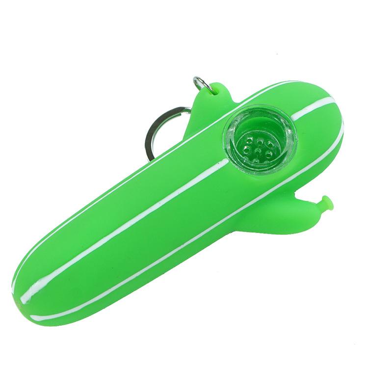 Cactus Silicone Pipe w/ Key Chain
