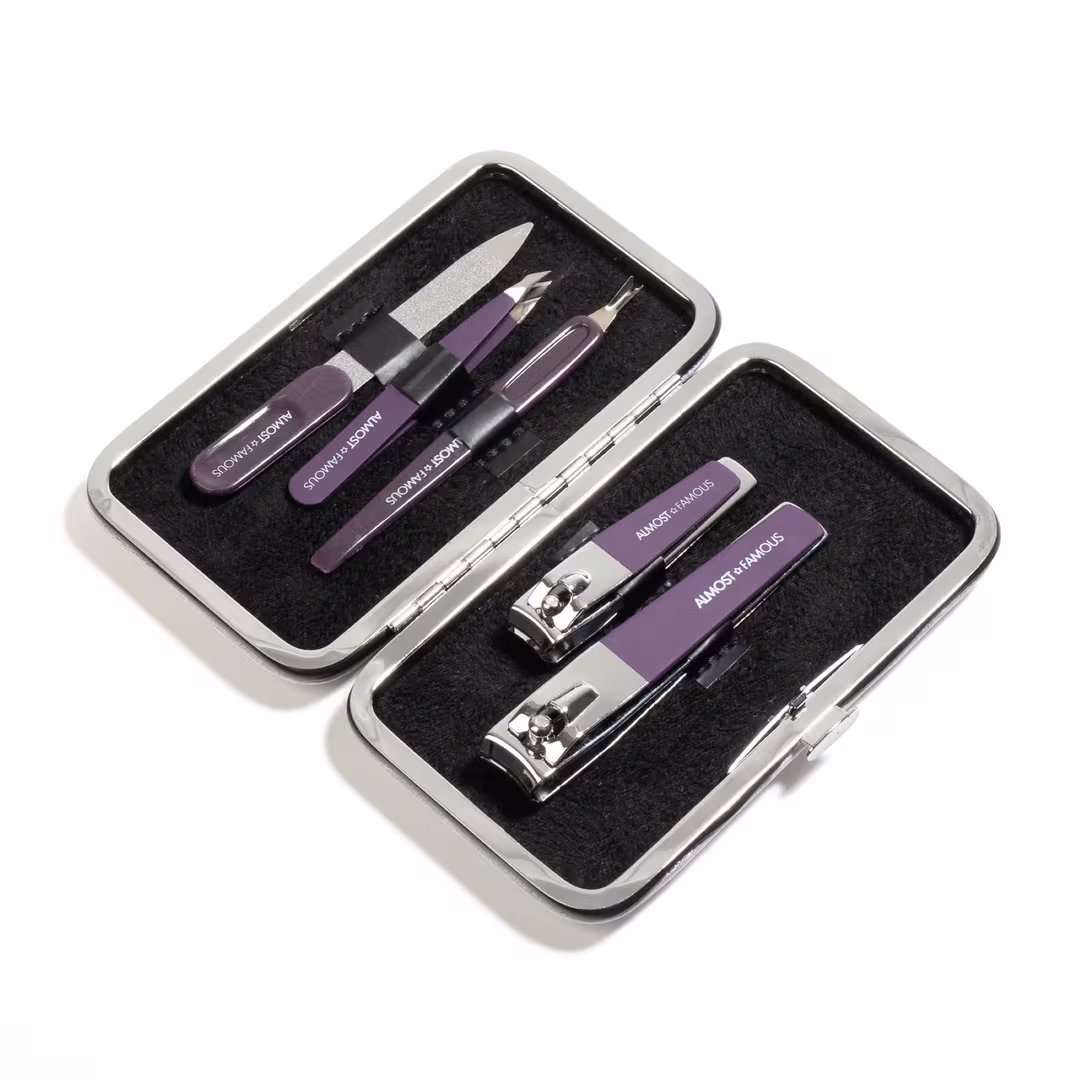 Almost Famous  5-Piece Manicure Kit with Holographic Travel Case