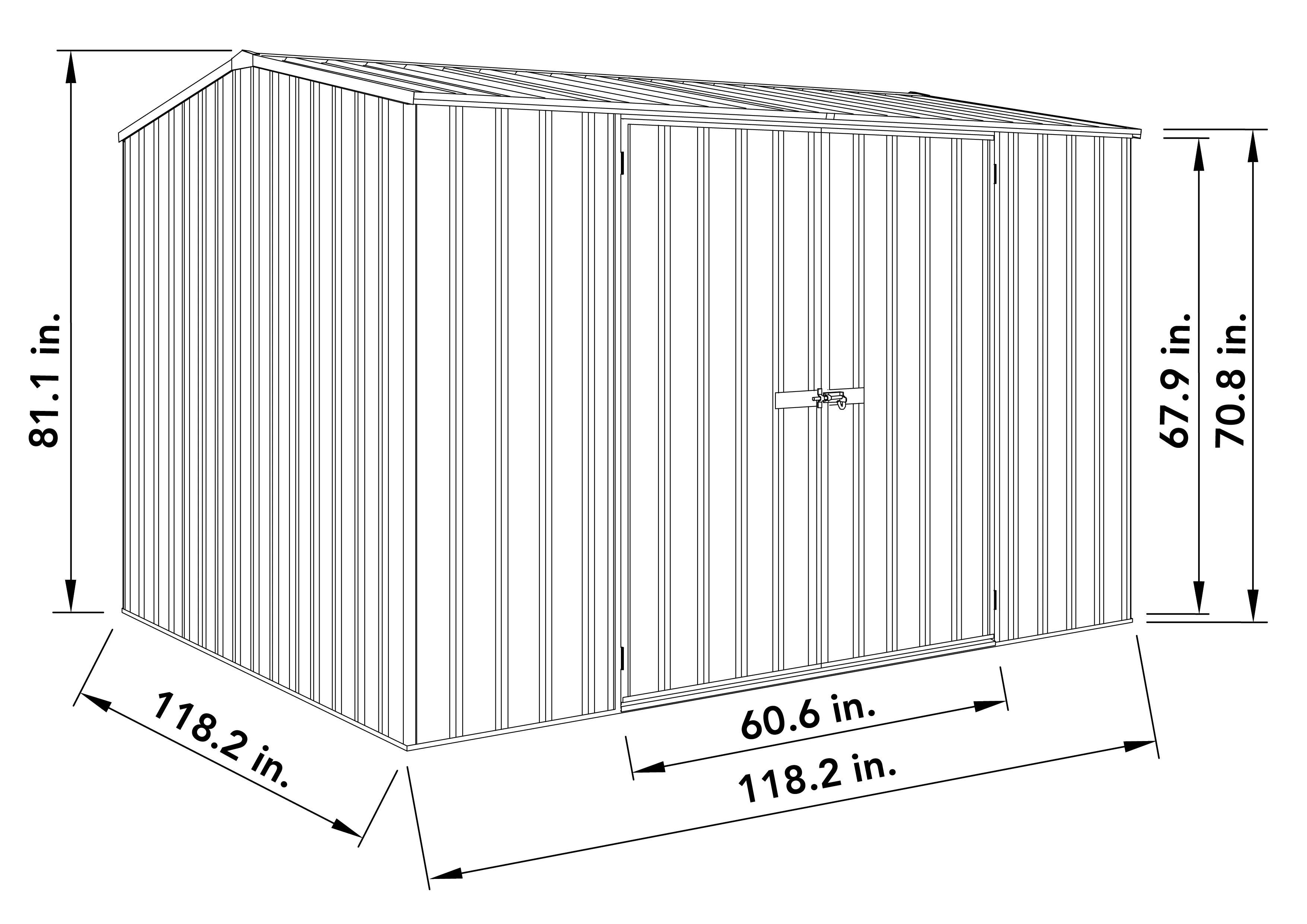 Absco Premier 10' x 10' Metal Storage Shed - Woodland Gray