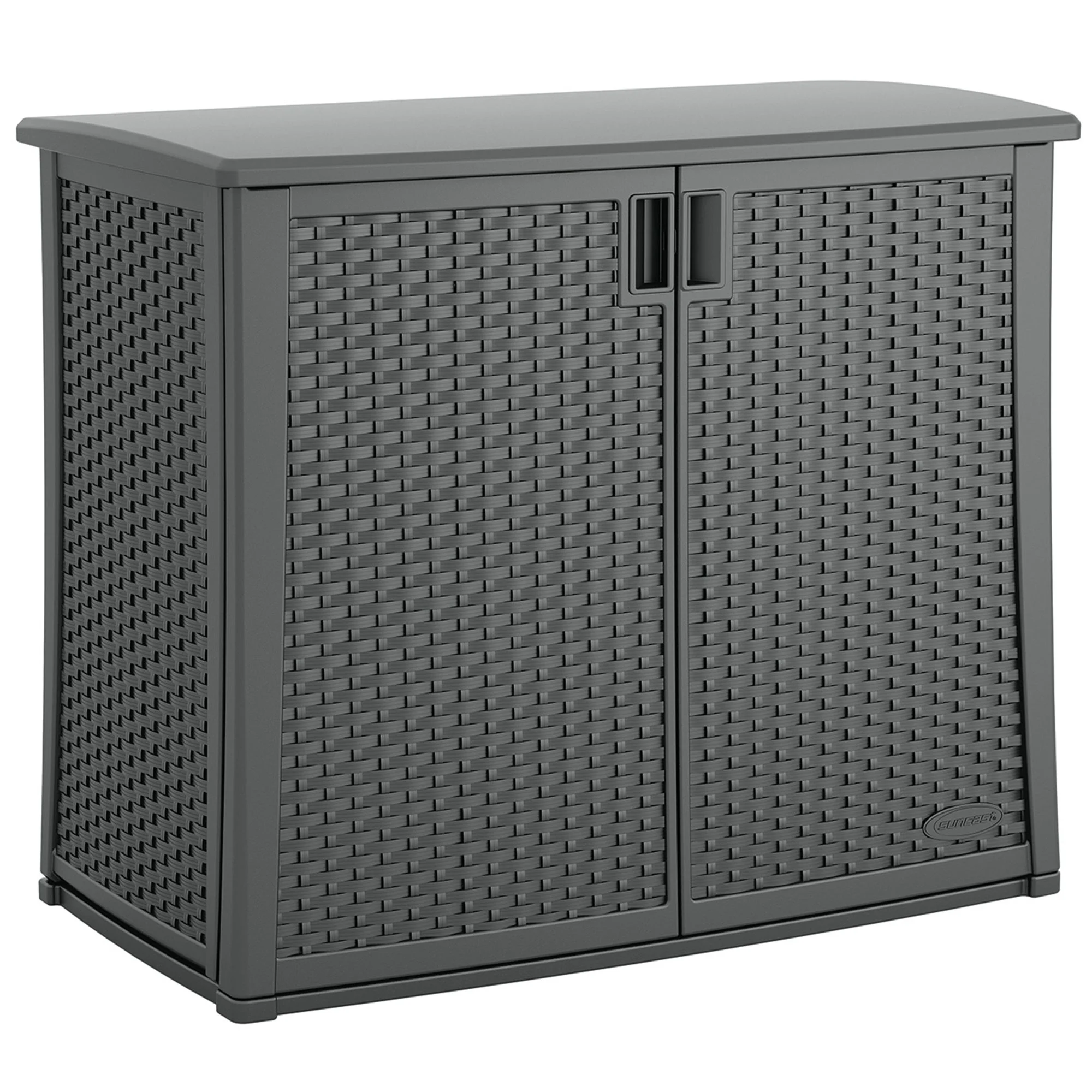 Suncast Outdoor Cabinet Deck Storage Box with Adjustable Shelf, (2 Pack)