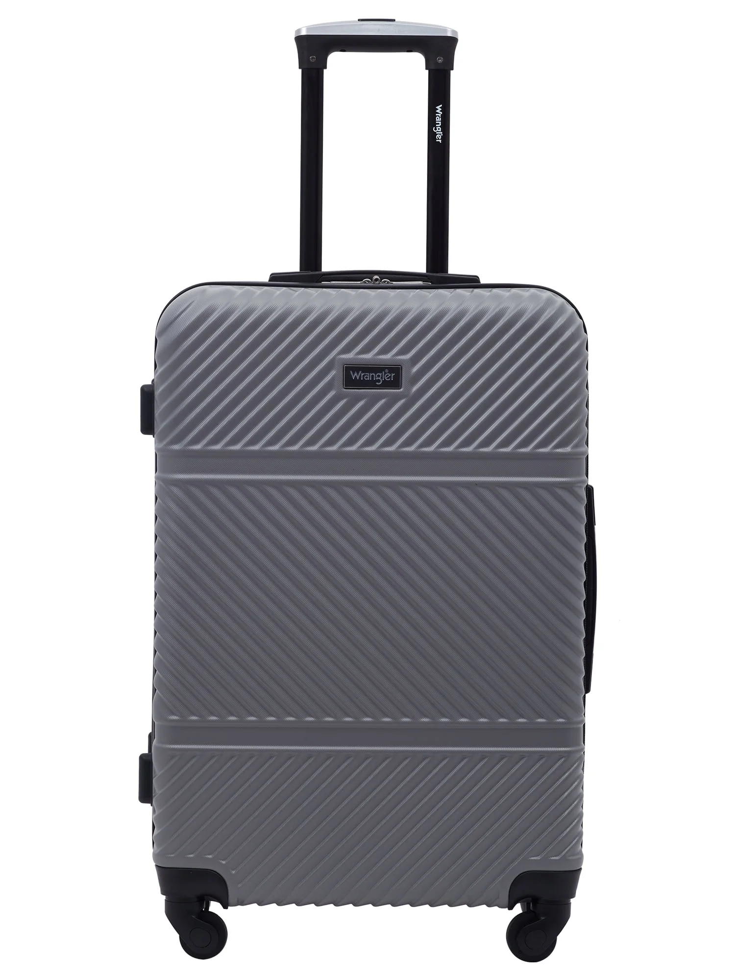 Wrangler 4 pc. ABS Spinner Luggage Set with 20" & 25" Suitcases and Packing Cubes, Sharkskin