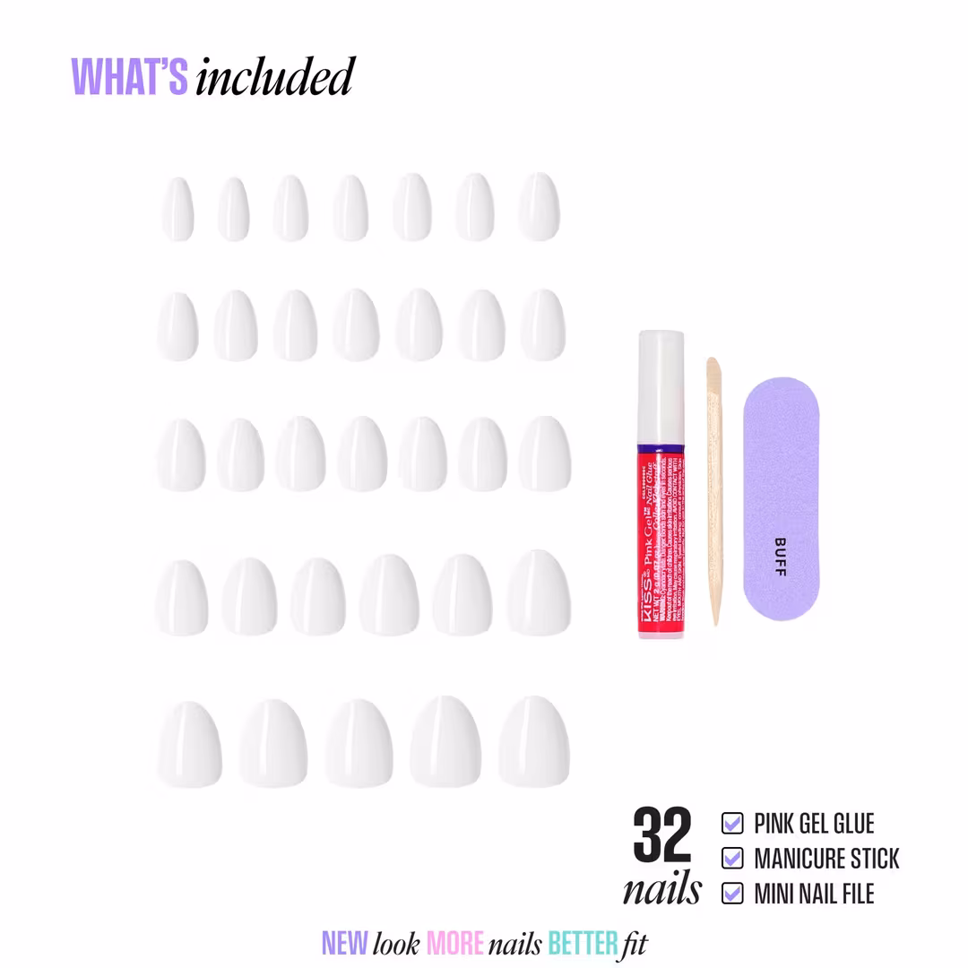 Kiss  CORE Color Short Almond Press On Nails
