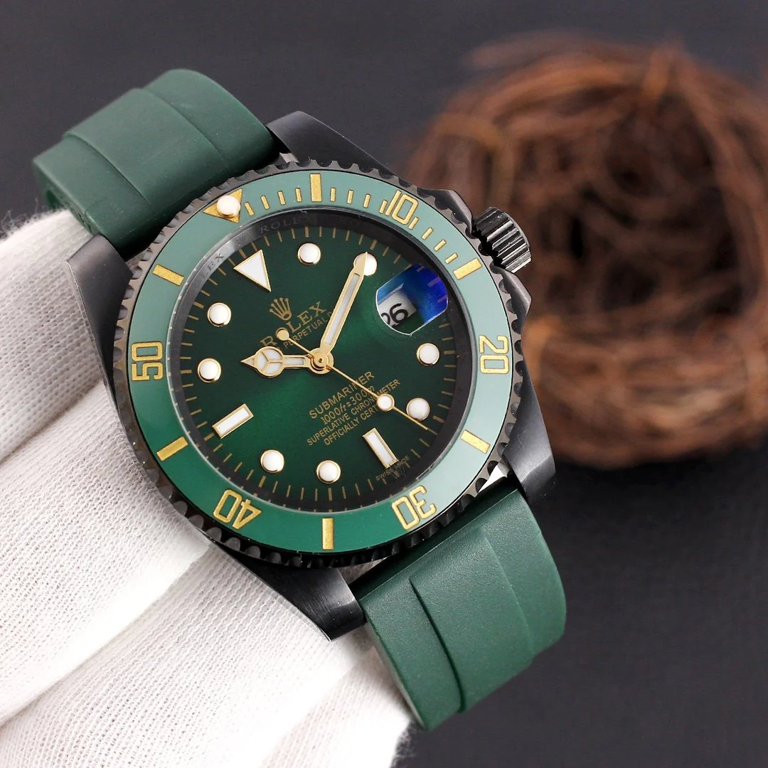 Rolex Watch SUBMARINER DATE 40 BLACK CASE RUBBER STRAP Watch