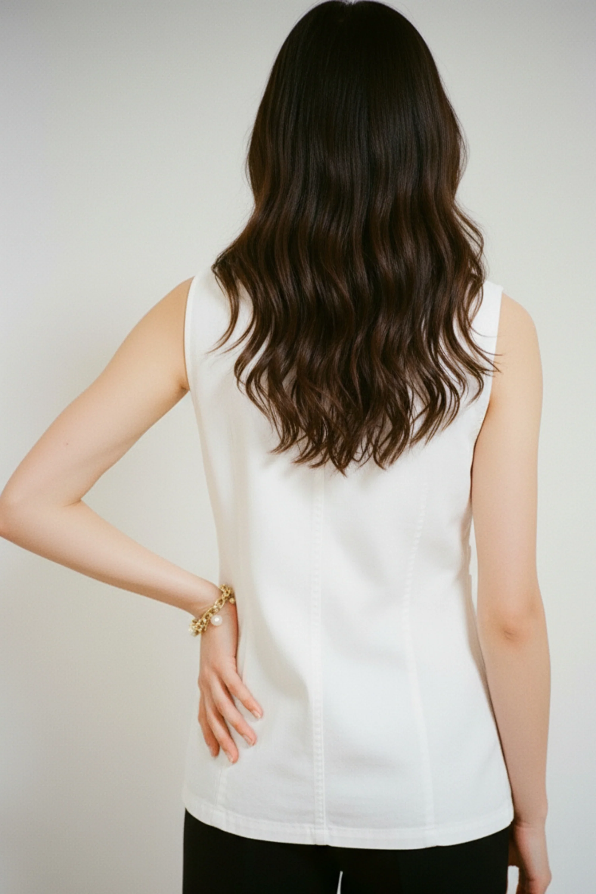Crisp White Double-Breasted Vest