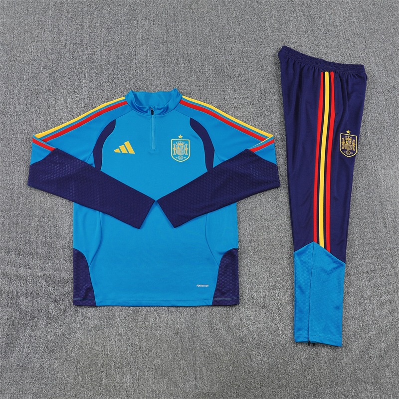 Adult/Kids 2026 Spain Half-Pull Training Football Shirt