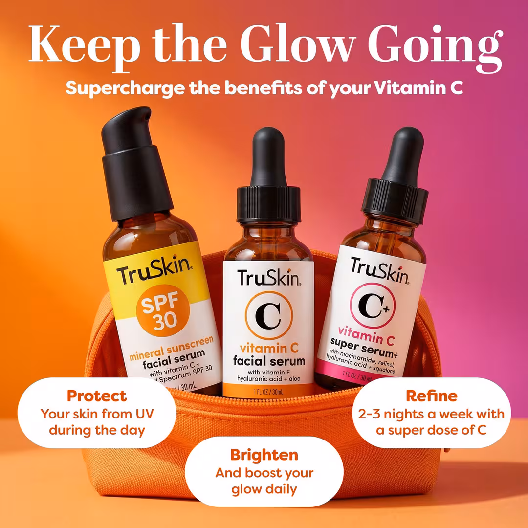 TruSkin  Daily C Essentials: Vitamin C Serum + Vitamin C Super Serum + SPF 30 Sunscreen Serum
