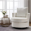 Muumblus Chenille Swivel Accent Chair, Barrel Chair Comfy Round Armchair Sofa Chair Sherpa Chair for Living Room & Nursery, Beige