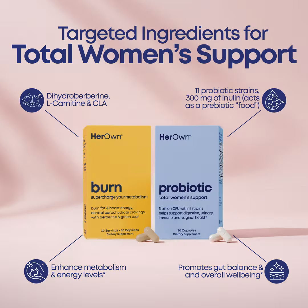 Her Own  Burn + Probiotic Capsules: Metabolism & Digestive Support Bundle