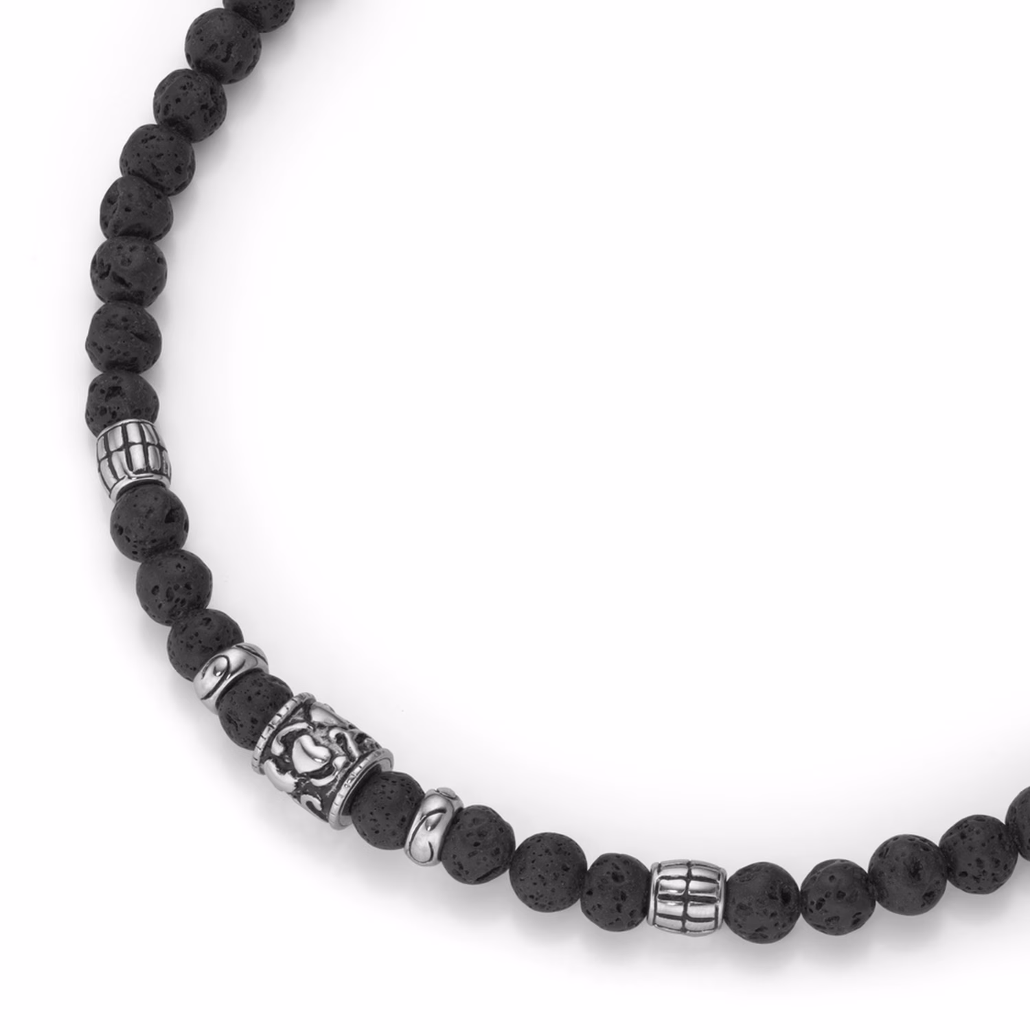 Collier mit Lavastein Kugeln