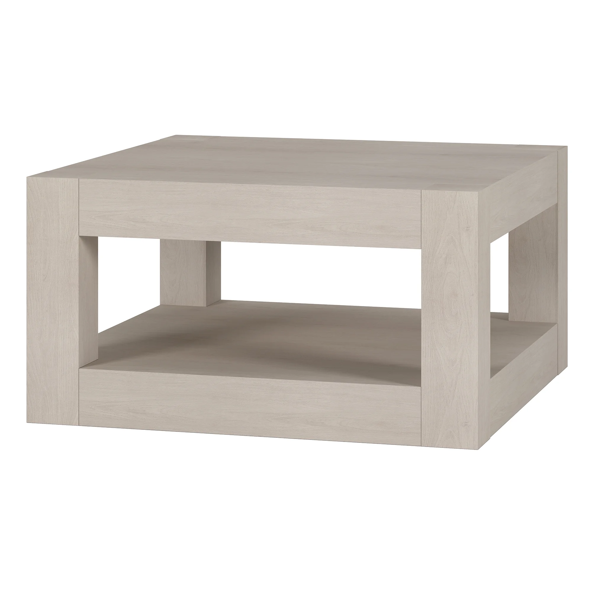 Evelyn&Zoe Minimalist Easy Assembly MDF Coffee Table, Alder White